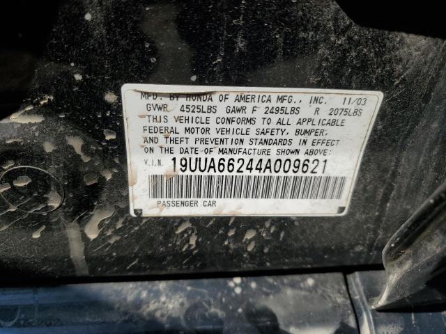 19UUA66244A009621 - 2004 ACURA TL BLACK photo 12
