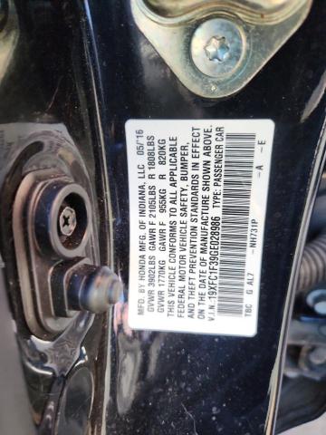 19XFC1F39GE028986 - 2016 HONDA CIVIC EX BLACK photo 12