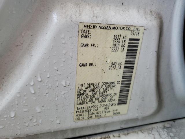 1N4AL3AP0JC224285 - 2018 NISSAN ALTIMA 2.5 Белый фото 12