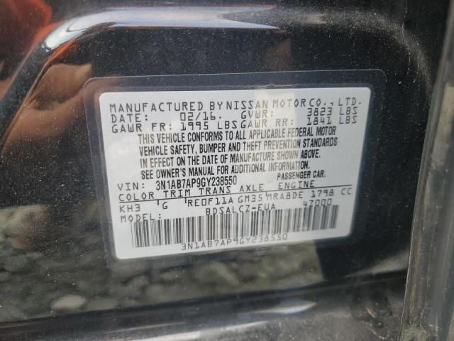 3N1AB7AP9GY238550 - 2016 NISSAN SENTRA S 黑色 照片 12