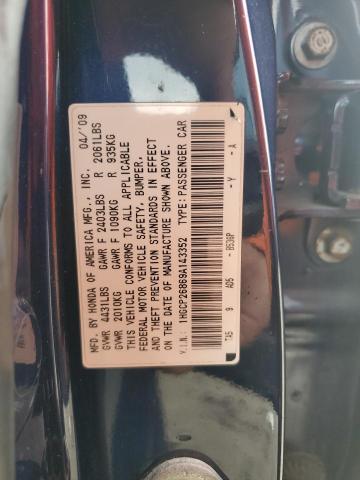 1HGCP26869A143352 - 2009 HONDA ACCORD EXL BLUE photo 12