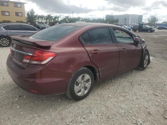 19XFB2F58DE010579 - 2013 HONDA CIVIC LX BURGUNDY photo 3