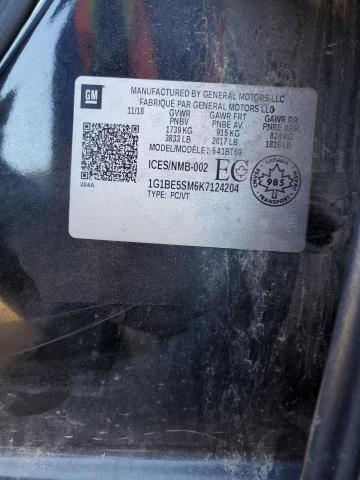 1G1BE5SM6K7124204 - 2019 CHEVROLET CRUZE LT Noir photo 13