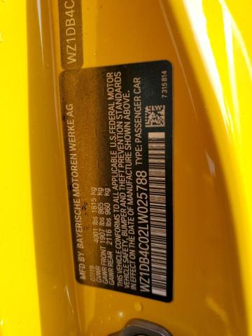 WZ1DB4C02LW025788 - 2020 TOYOTA SUPRA BASE YELLOW photo 13