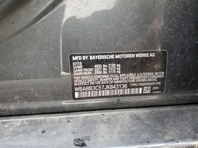 WBA8B3C57JK843136 - 2018 BMW 340 I Көк фото 12