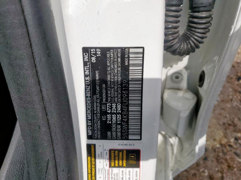 55SWF4KB4FU096139 - 2015 MERCEDES-BENZ C 300 4MATIC WHITE photo 12