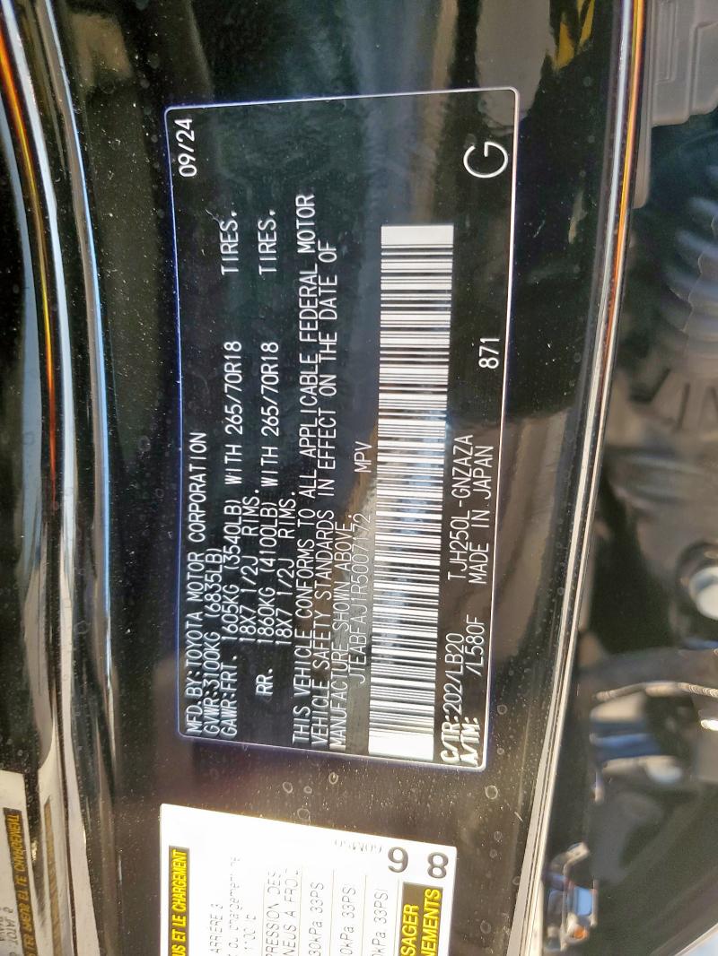 JTEABFAJ1R5007172 - 2024 TOYOTA LAND CRUIS BASE Negro foto 13