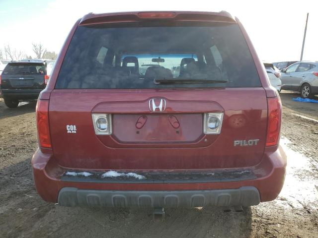 2HKYF18614H619652 - 2004 HONDA PILOT EXL BURGUNDY photo 6