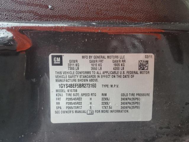 1GYS4BEF5BR273160 - 2011 CADILLAC ESCALADE LUXURY გრაფიტი ფოტო 13