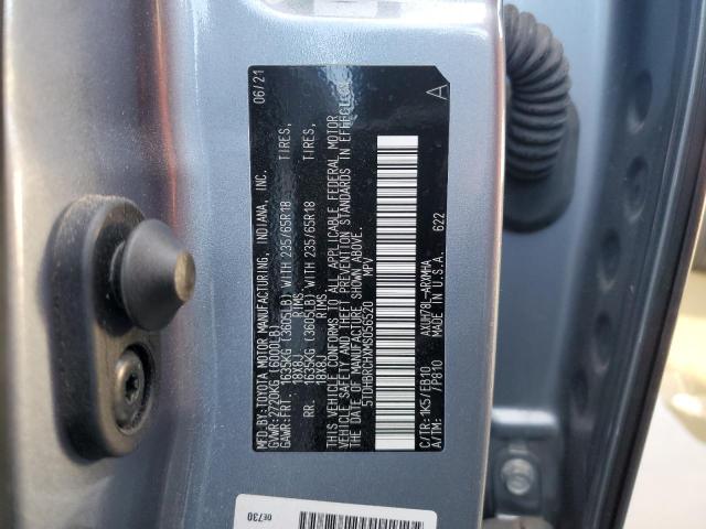 5TDHBRCHXMS056520 - 2021 TOYOTA HIGHLANDER HYBRID XLE GRAY photo 13