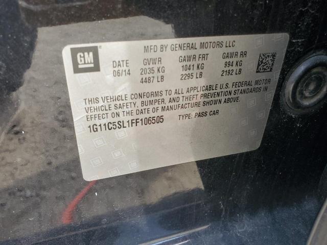 1G11C5SL1FF106505 - 2015 CHEV MALIBU 1LT CHARCOAL photo 12