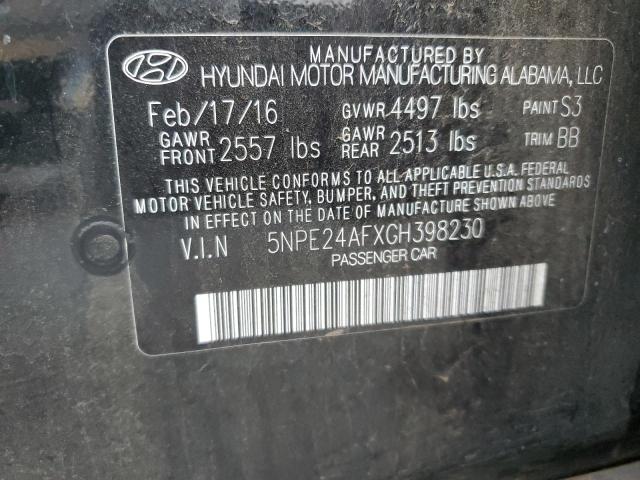 5NPE24AFXGH398230 - 2016 HYUNDAI SONATA SE BLACK photo 13