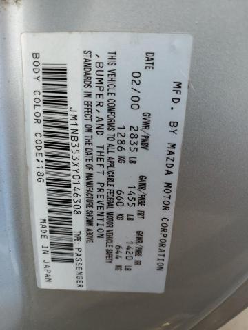 JM1NB353XY0146308 - 2000 MAZDA MX-5 MIATA BASE SILVER photo 12