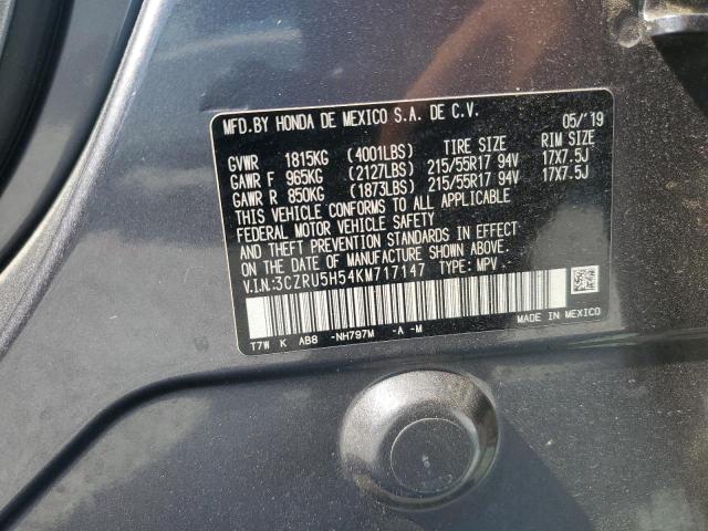 3CZRU5H54KM717147 - 2019 HONDA HR-V EX Графитовый фото 13