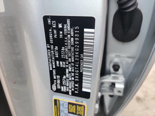 5XXGT4L39KG299315 - 2019 KIA OPTIMA LX Gümüş foto 12