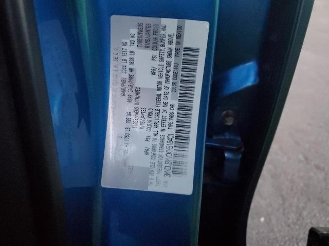 3MYDLBYV0KY518401 - 2019 TOYOTA YARIS L BLUE photo 12