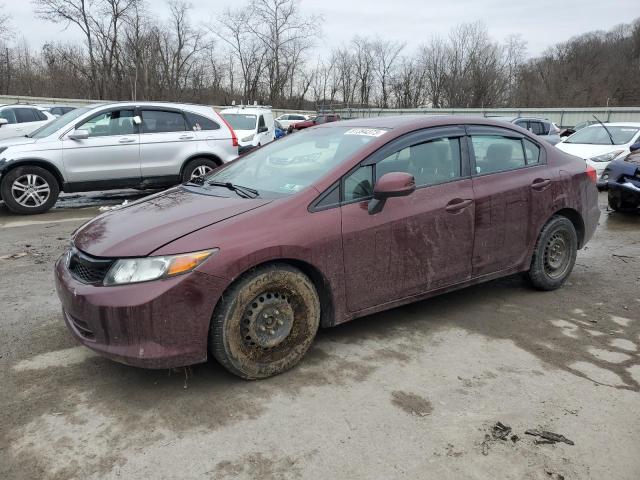 2HGFB2F53CH580042 - 2012 HONDA CIVIC LX MAROON photo 1