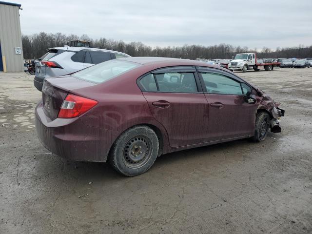 2HGFB2F53CH580042 - 2012 HONDA CIVIC LX MAROON photo 3