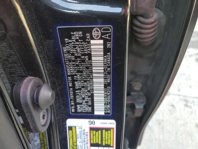 2T1BURHE4KC155726 - 2019 TOYOTA COROLLA L 黑色 照片 12