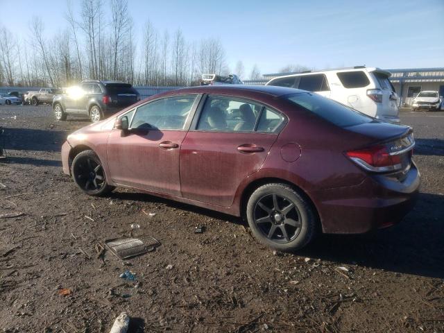 19XFB2F53DE285700 - 2013 HONDA CIVIC LX BURGUNDY photo 2