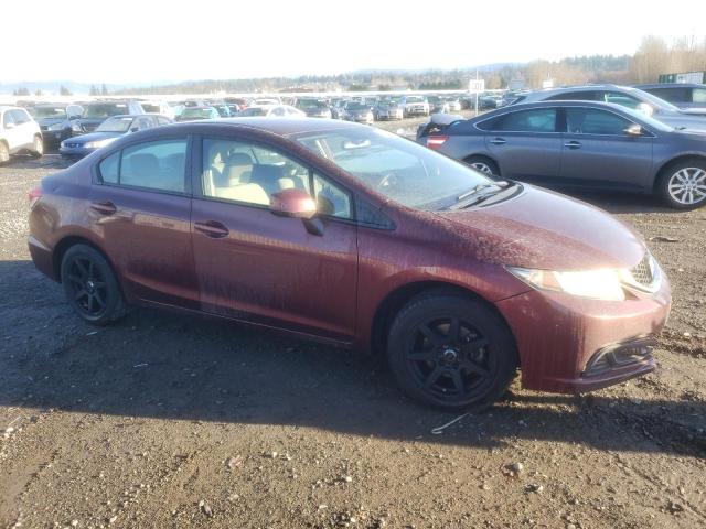 19XFB2F53DE285700 - 2013 HONDA CIVIC LX BURGUNDY photo 4