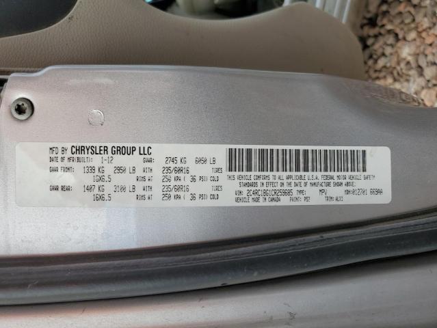 2C4RC1BG1CR259685 - 2012 CHRYSLER TOWN & COU TOURING SILVER photo 13