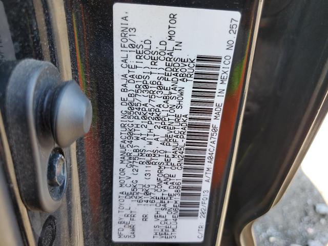 3TMLU4EN6EM138661 - 2014 TOYOTA TACOMA DOUBLE CAB BLACK photo 12