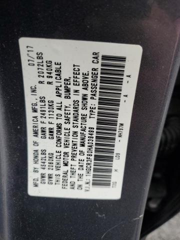 1HGCR3F80HA039499 - 2017 HONDA ACCORD EXL 灰色 照片 12