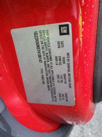 1G2ZH36N574106147 - 2007 PONTIAC G6 GT RED photo 12