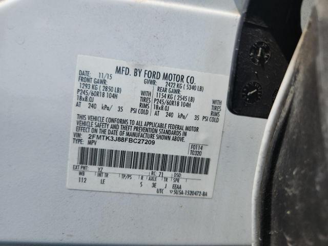 2FMTK3J88FBC27209 - 2015 FORD EDGE SEL 白色 照片 13