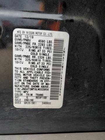 JN8AT2MT0LW033954 - 2020 NISSAN ROGUE S BLACK photo 14