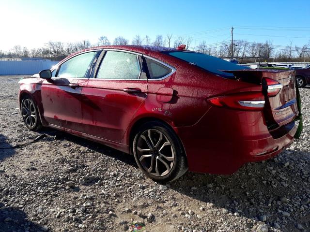 3FA6P0CD6KR196054 - 2019 FORD FUSION SEL RED photo 2