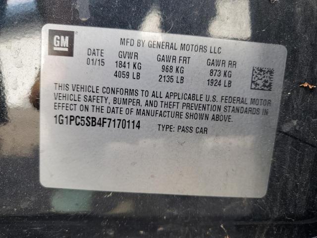 1G1PC5SB4F7170114 - 2015 CHEV CRUZE LT Қара фото 12