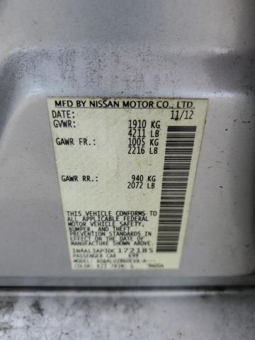 1N4AL3AP3DC172185 - 2013 NISSAN ALTIMA 2.5 SILVER photo 12