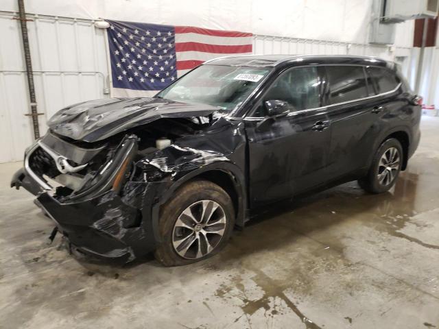 5TDGZRBH0MS533397 - 2021 TOYOTA HIGHLANDER XLE BLACK photo 1