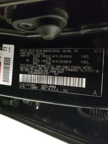 5TDGZRBH0MS533397 - 2021 TOYOTA HIGHLANDER XLE BLACK photo 13