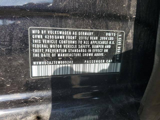 WVWHD7AJ7EW009242 - 2014 VOLKSWAGEN GTI BLACK photo 12