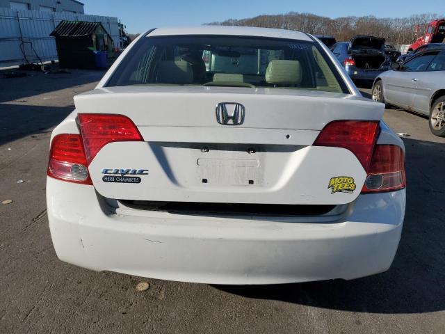 2HGFA16527H501236 - 2007 HONDA CIVIC LX WHITE photo 6