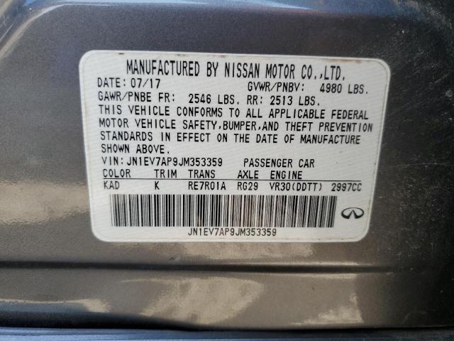 JN1EV7AP9JM353359 - 2018 INFINITI Q50 LUXE ვერცხლისფერი ფოტო 13