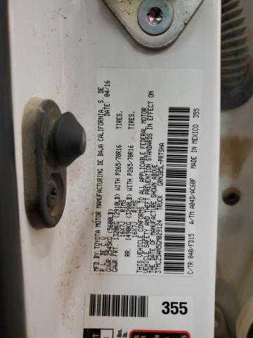 3TMCZ5AN5GM029124 - 2016 TOYOTA TACOMA DOUBLE CAB WHITE photo 12