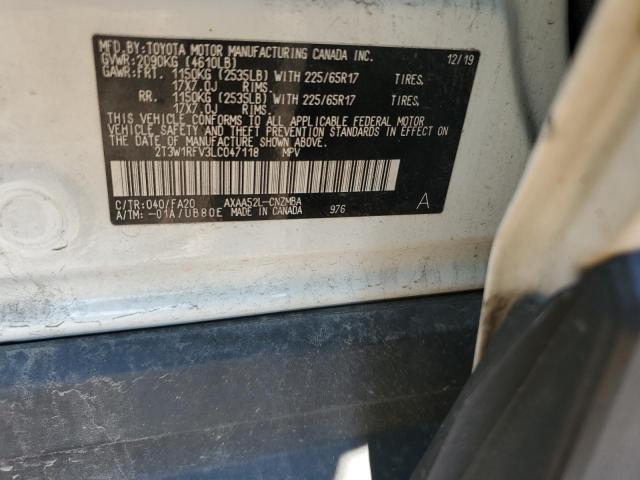 2T3W1RFV3LC047118 - 2020 TOYOTA RAV4 XLE WHITE photo 13