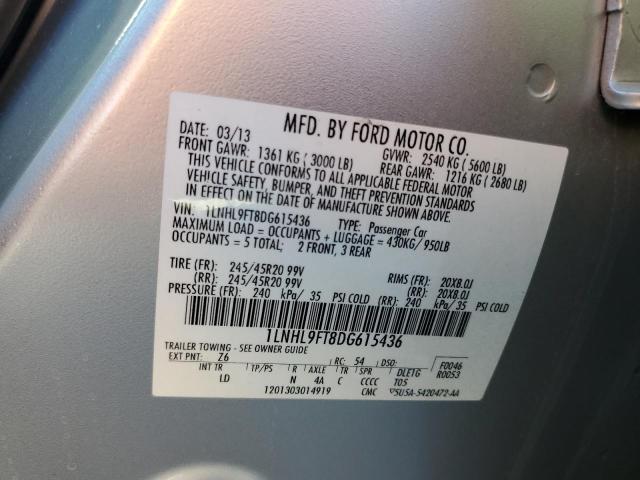 1LNHL9FT8DG615436 - 2013 LINCOLN MKS SILVER photo 12