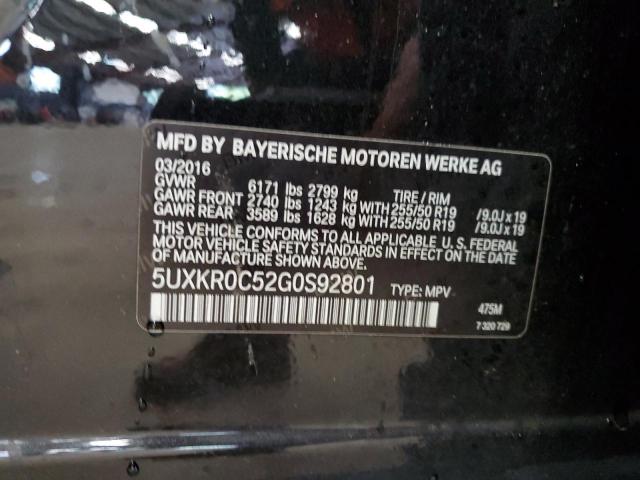 5UXKR0C52G0S92801 - 2016 BMW X5 XDRIVE35I BLACK photo 13