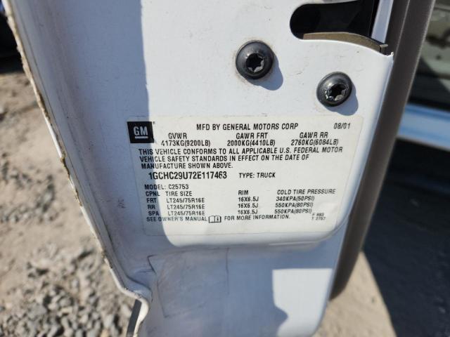 1GCHC29U72E117463 - 2002 CHEVROLET SILVERADO C2500 HEAVY DUTY WHITE photo 12