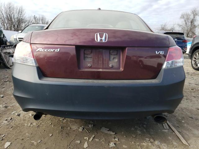 1HGCP36818A009868 - 2008 HONDA ACCORD EXL BURGUNDY photo 6