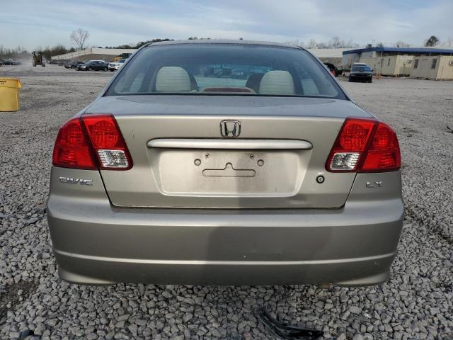 2HGES16514H631142 - 2004 HONDA CIVIC LX TAN photo 6