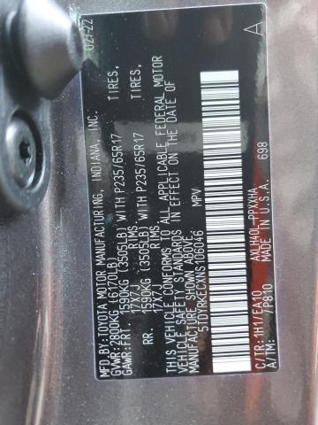 5TDYRKECXNS106046 - 2022 TOYOTA SIENNA XLE GRAY photo 13