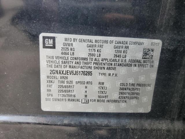 2GNAXJEV6J6176285 - 2018 CHEVROLET EQUINOX LT შავი ფოტო 13