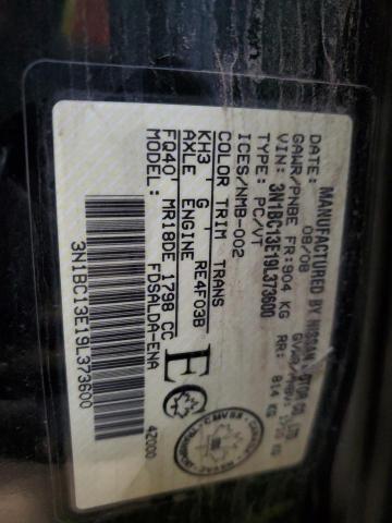 3N1BC13E19L373600 - 2009 NISSAN VERSA S BLACK photo 13