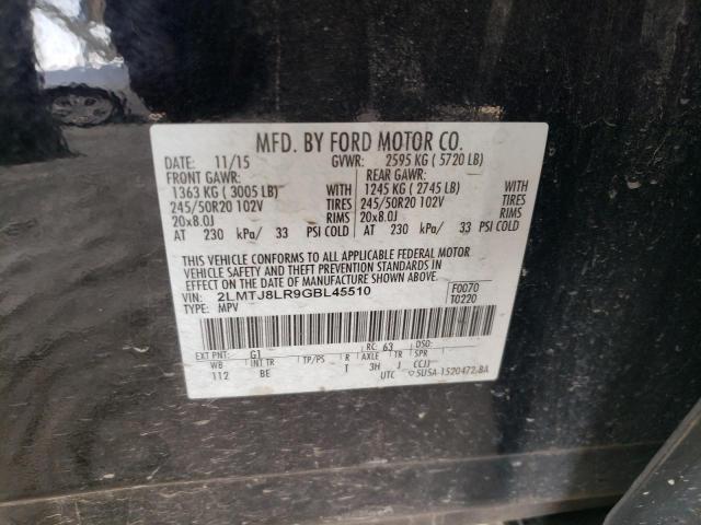 2LMTJ8LR9GBL45510 - 2016 LINCOLN MKX RESERVE შავი ფოტო 13